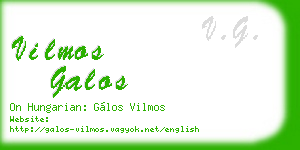 vilmos galos business card